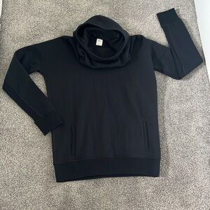 Zyia Active Oh So Soft Black Cowl Neck Hoodie Size Large